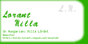 lorant milla business card